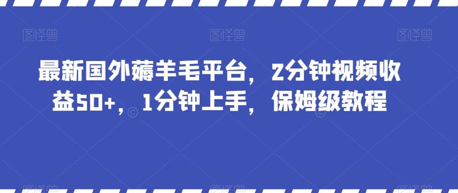 最新国外薅羊毛平台，2分钟视频收益50+，1分钟上手，保姆级教程【揭秘】-金易项目网