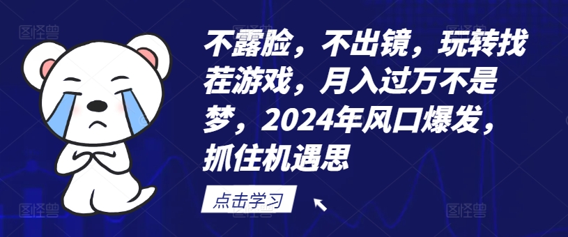 不露脸，不出镜，玩转找茬游戏，月入过万不是梦，2024年风口爆发，抓住机遇【揭秘】-金易项目网