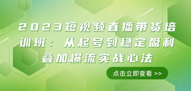 2023短视频直播带货培训班：从起号到稳定盈利叠加爆流实战心法（11节课）-金易项目网