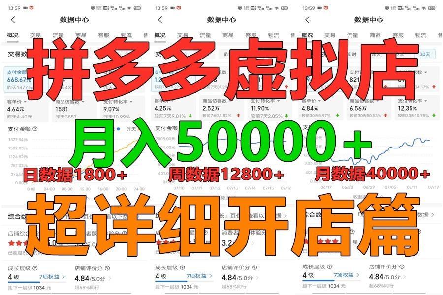 拼多多虚拟电商训练营月入40000+你也行，暴利稳定长久，副业首选-金易项目网