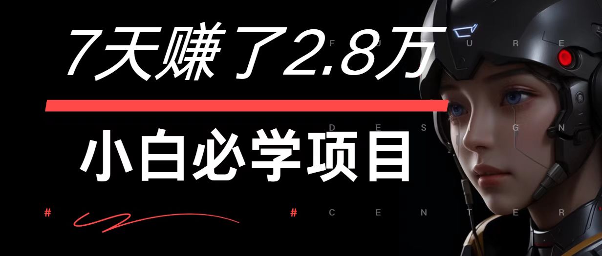 7天赚了2.8万！每单利润最少500+，轻松月入7万+小白有手就行-金易项目网