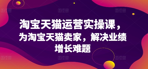 淘宝天猫运营实操课，为淘宝天猫卖家，解决业绩增长难题-金易项目网