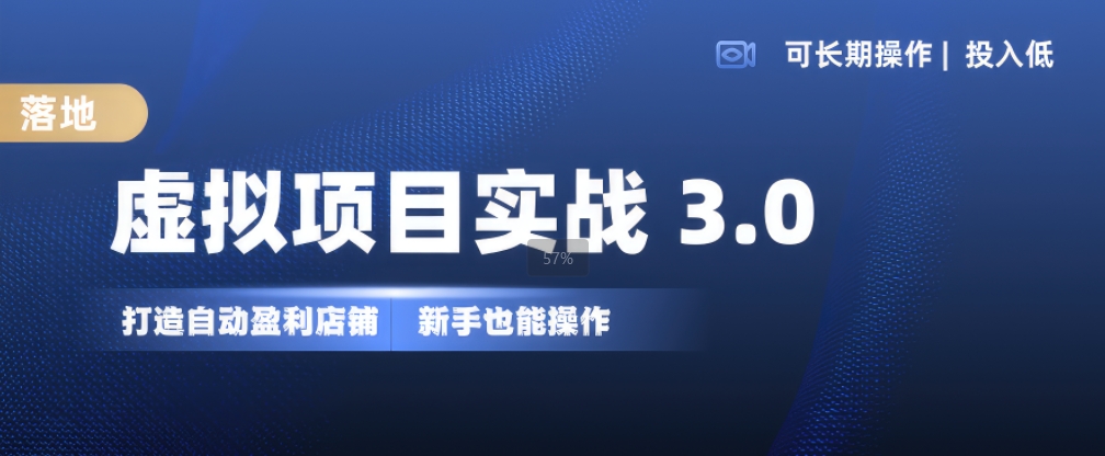 虚拟项目实战3.0，打造自动盈利店铺，可长期操作投入低，新手也能操作-金易项目网