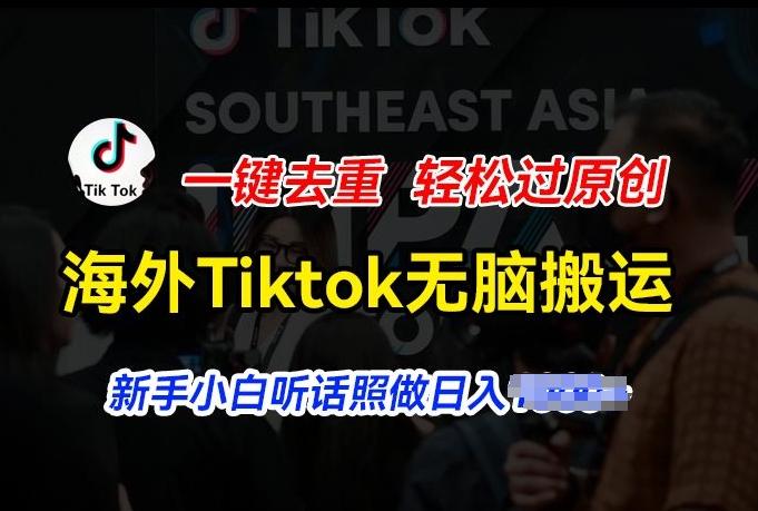 海外Tiktok短视频无脑搬运，一键去重轻松过原创，新手小白听话照做日入几张【揭秘】-金易项目网