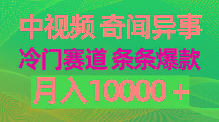 (9627期)中视频奇闻异事，冷门赛道条条爆款，月入10000＋-金易项目网