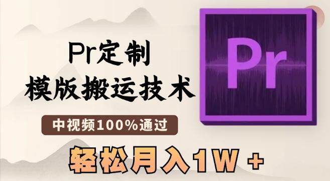 最新Pr定制模版搬运技术，中视频100%通过，几分钟一条视频，轻松月入1W＋【揭秘】-金易项目网
