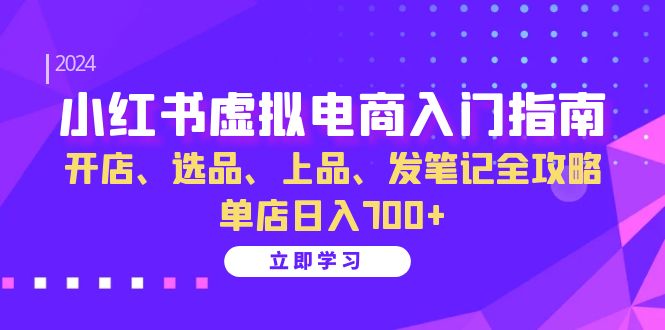 小红书虚拟电商入门指南：开店、选品、上品、发笔记全攻略 单店日入700+(更新)-金易项目网