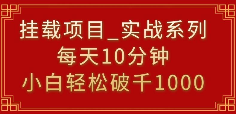 挂载项目，小白轻松破1000，每天10分钟，实战系列保姆级教程【揭秘】-金易项目网