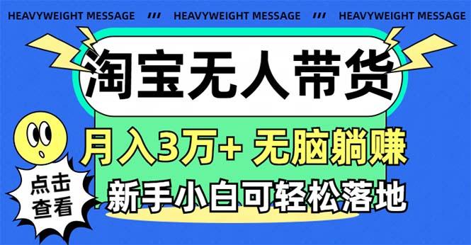 淘宝无人带货3.0高收益玩法，月入3万+，无脑躺赚，新手小白可落地实操-金易项目网