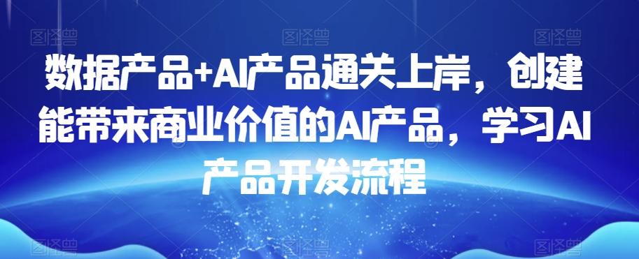 数据产品+AI产品通关上岸，创建能带来商业价值的AI产品，学习AI产品开发流程-金易项目网