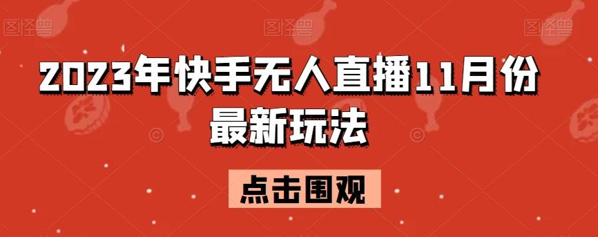 2023年快手无人直播11月份最新玩法-金易项目网